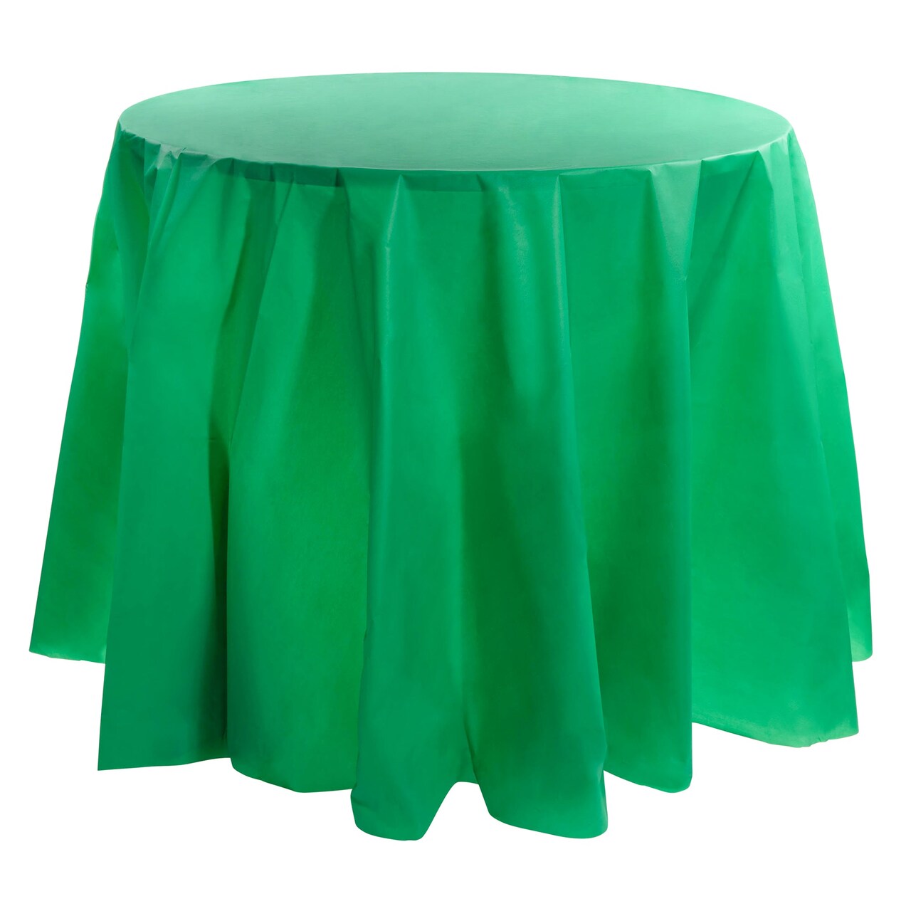 Hunter Green Round Disposable Plastic Tablecloths - 84" (96 Tablecloths)